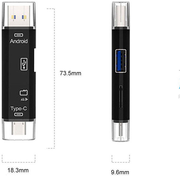 Multifunctionele 5 in 1 Kaartlezer Micro USB/USB/USB-C Wit afbeelding 5