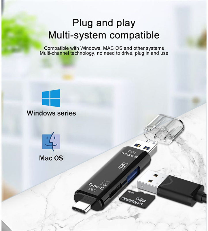 Multifunctionele 5 in 1 Kaartlezer Micro USB/USB/USB-C Wit afbeelding 9