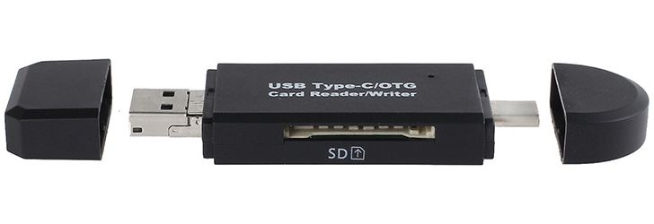 On The Go Geheugenkaartlezer USB 2.0 / MicroUSB / USB-C Cardreader afbeelding 4