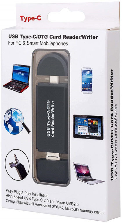 On The Go Geheugenkaartlezer USB 2.0 / MicroUSB / USB-C Cardreader afbeelding 13