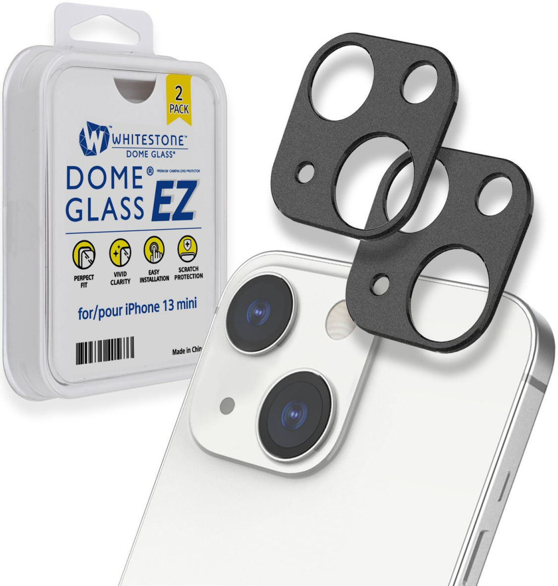 Whitestone Camera EZ Apple iPhone 13 Mini Camera Protector (2-Pack) afbeelding 1