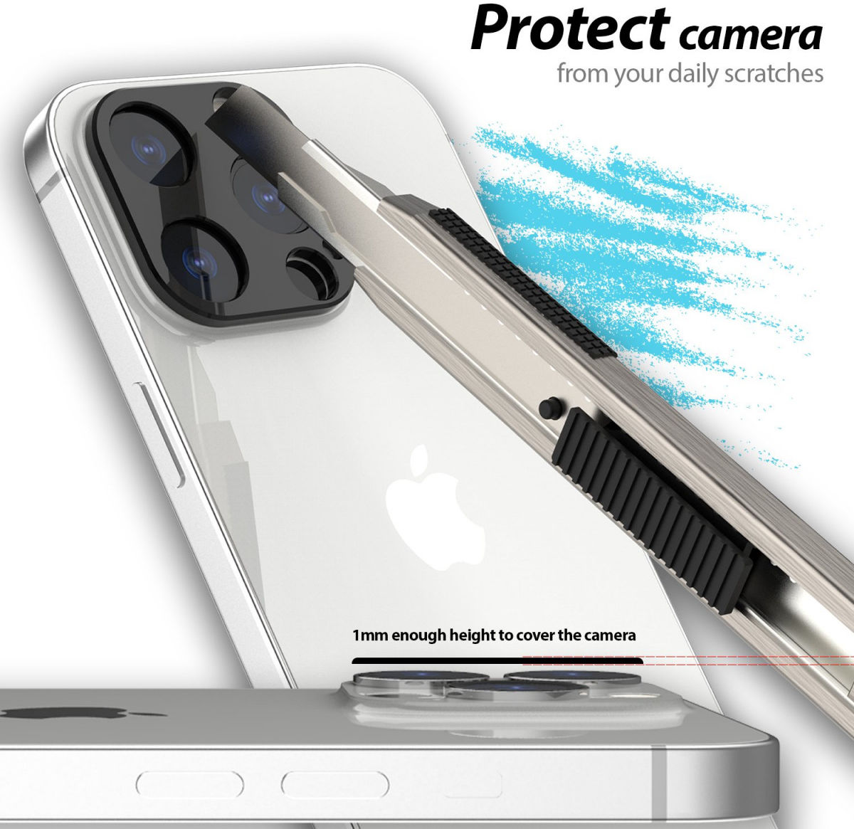 Whitestone Camera EZ Apple iPhone 13 Mini Camera Protector (2-Pack) afbeelding 4