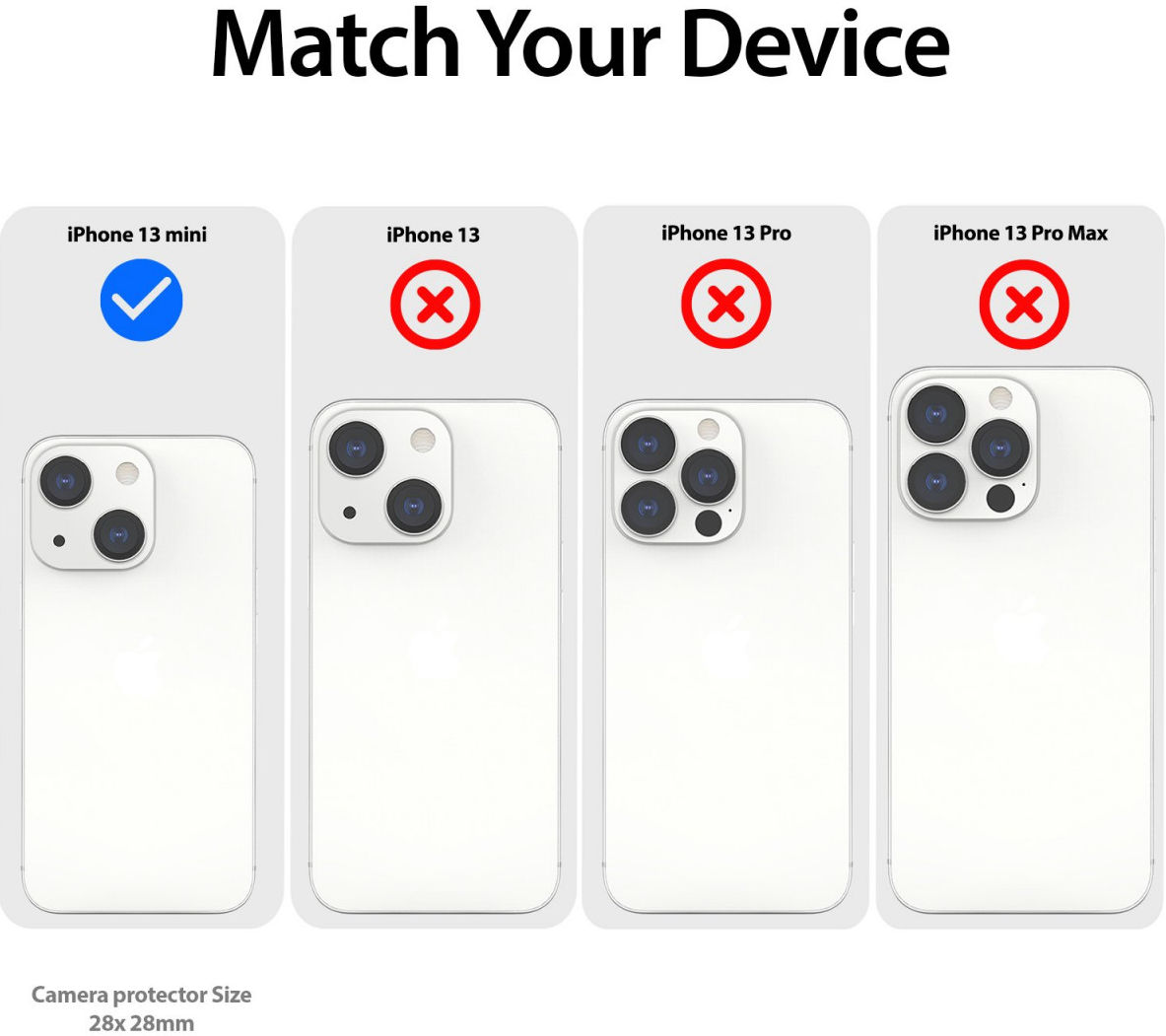 Whitestone Camera EZ Apple iPhone 13 Mini Camera Protector (2-Pack) afbeelding 7
