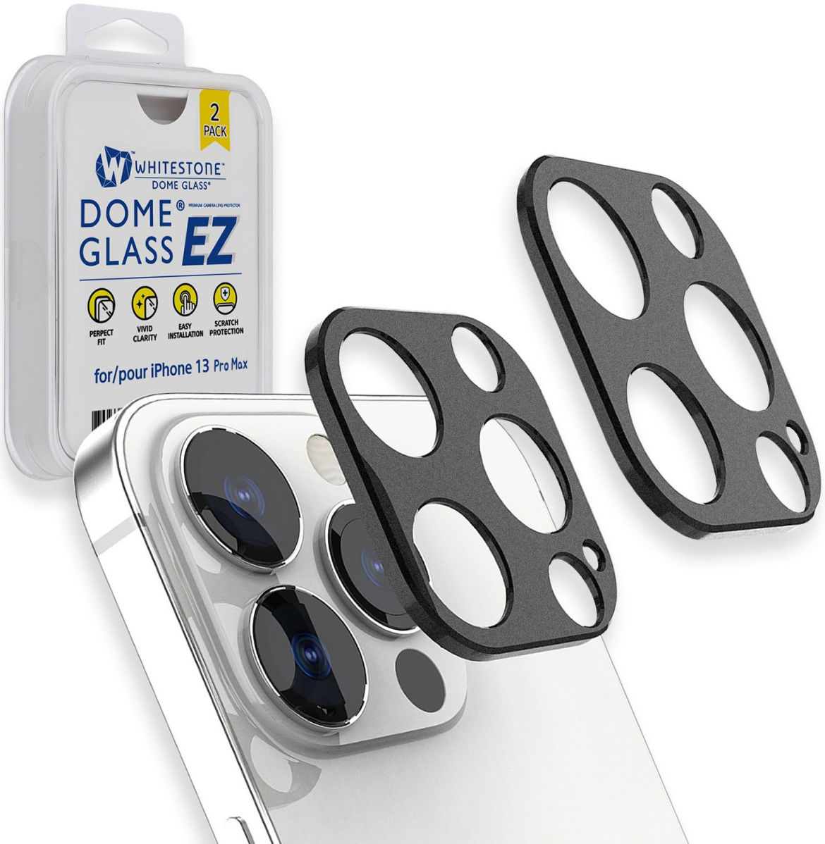 Whitestone Camera EZ Apple iPhone 13 Pro Max Camera Protector (2-Pack) afbeelding 1