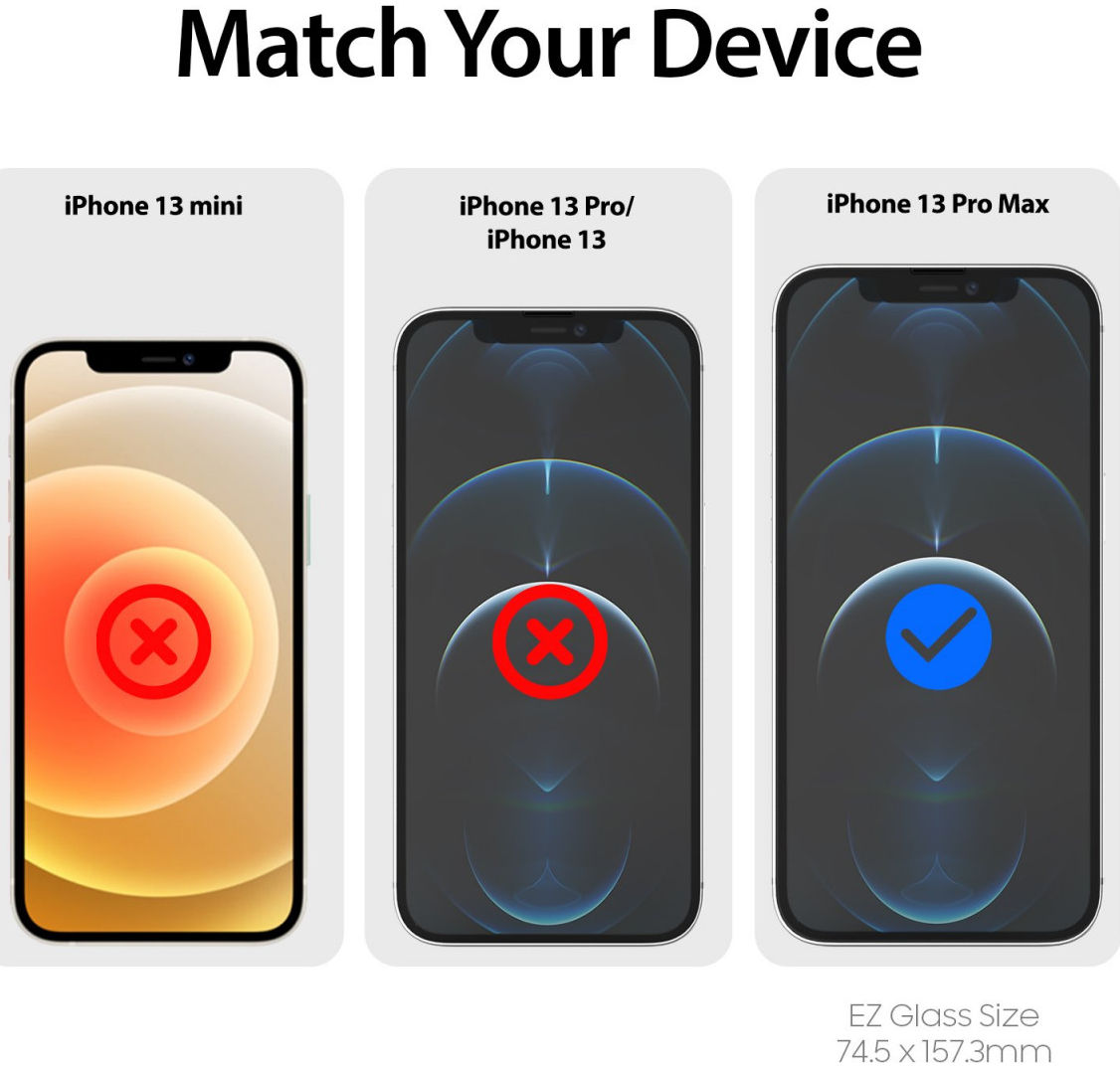 Whitestone EZ Glass Apple iPhone 13 Pro Max Screen Protector (2-Pack) afbeelding 8