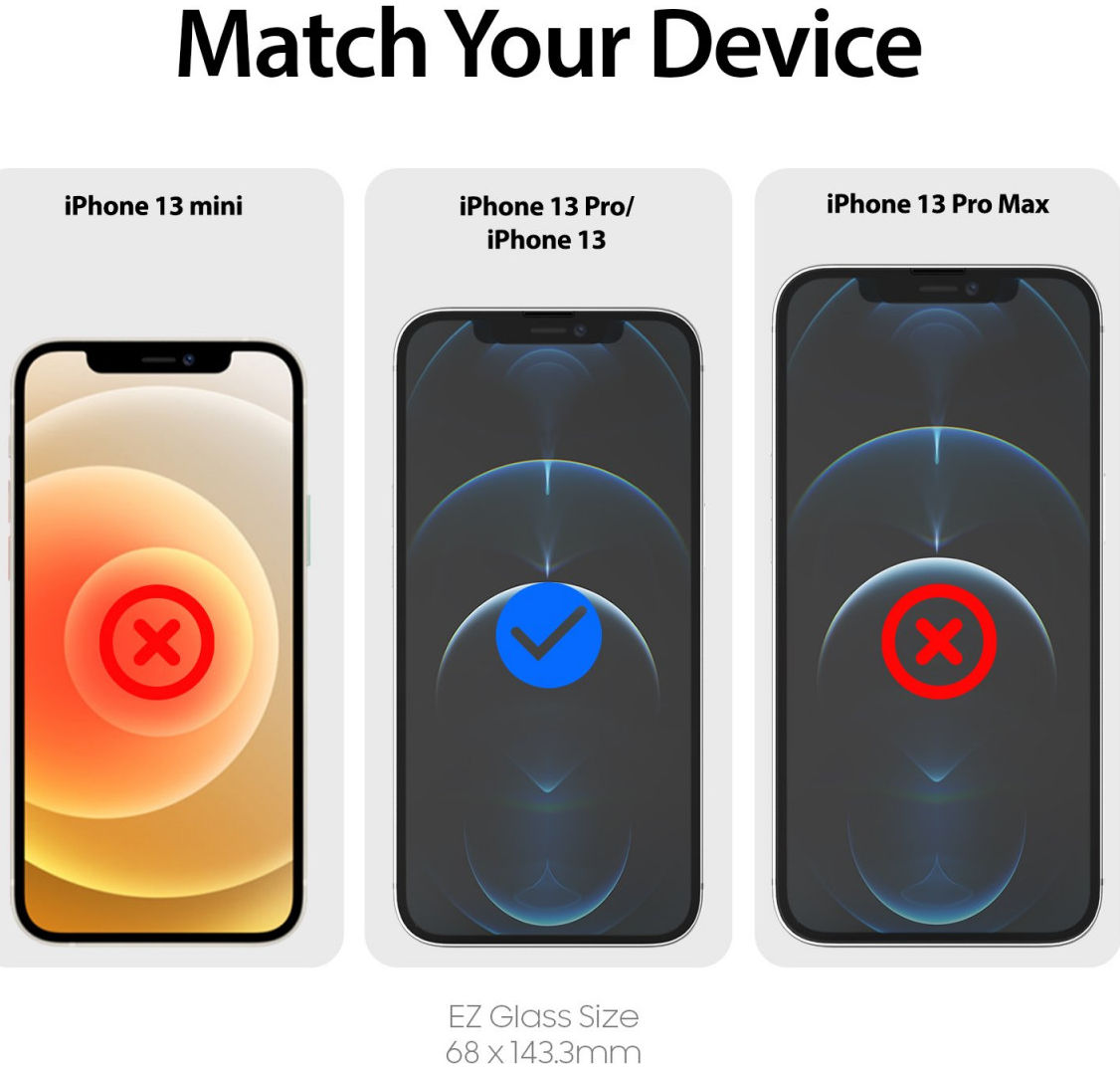 Whitestone EZ Glass Apple iPhone 13 / 13 Pro Screen Protector (2-Pack) afbeelding 7