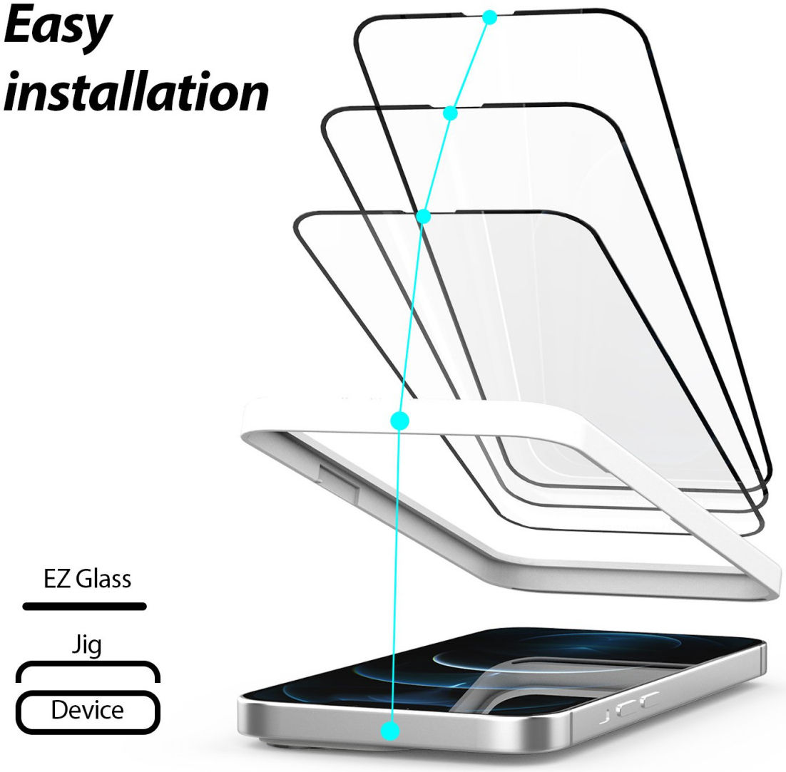 Whitestone EZ Glass Apple iPhone 13 Mini Screen Protector (2-Pack) afbeelding 2