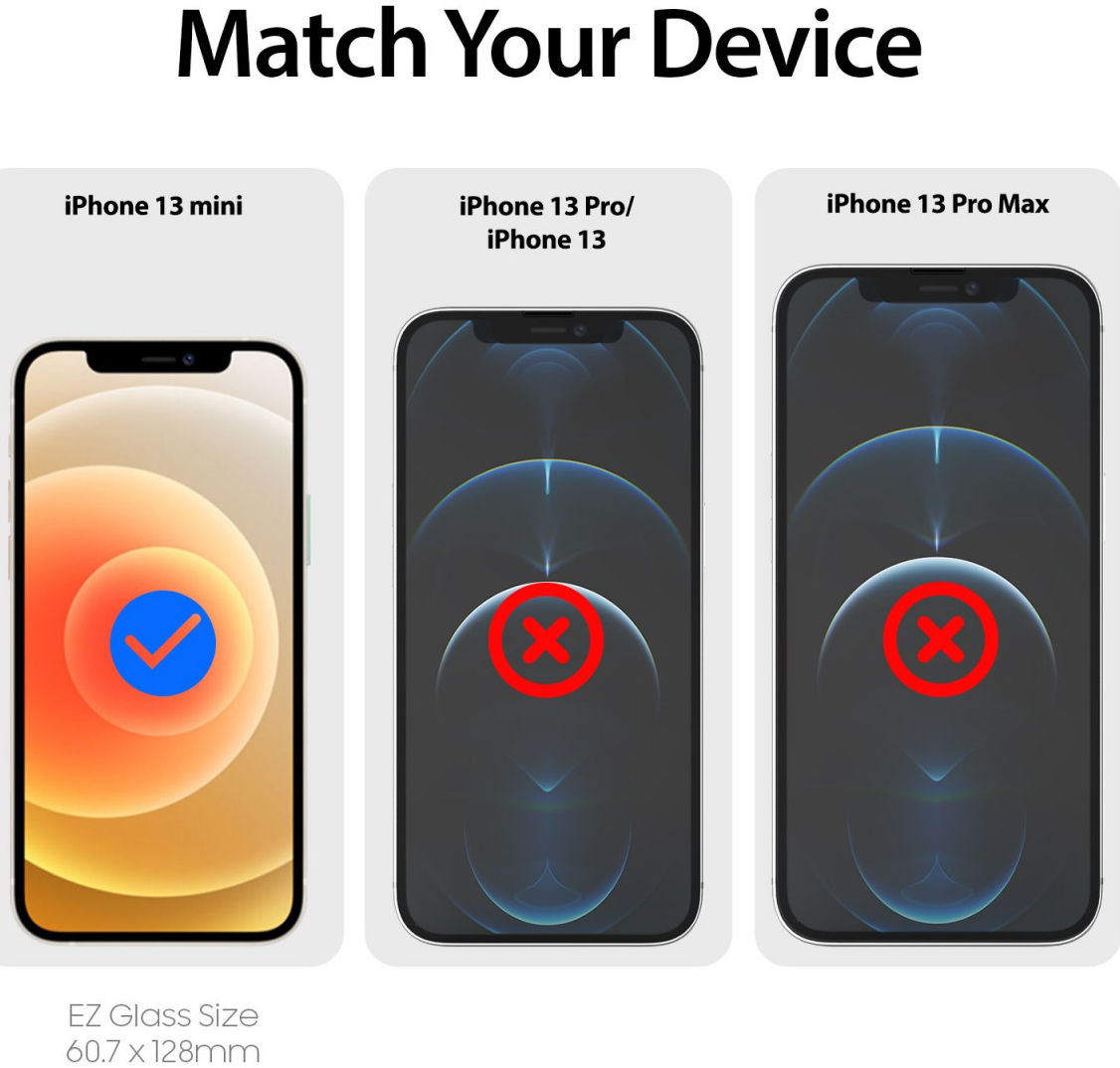 Whitestone EZ Glass Apple iPhone 13 Mini Screen Protector (2-Pack) afbeelding 7