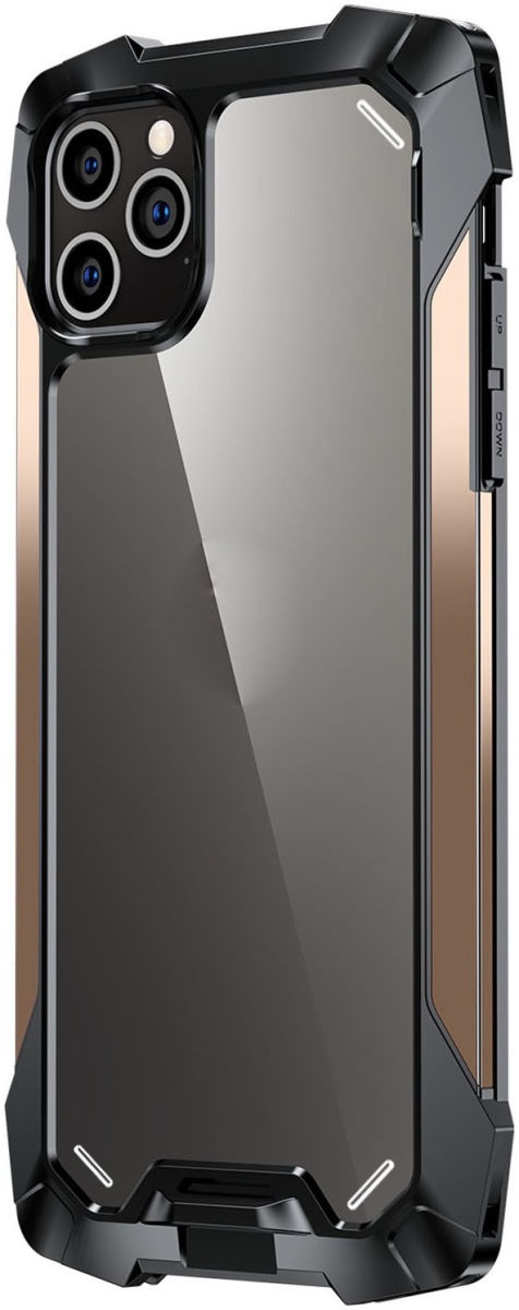 R-Just Metal Airbag Apple iPhone 13 Mini Hoesje Schokbestendig Goud afbeelding 1