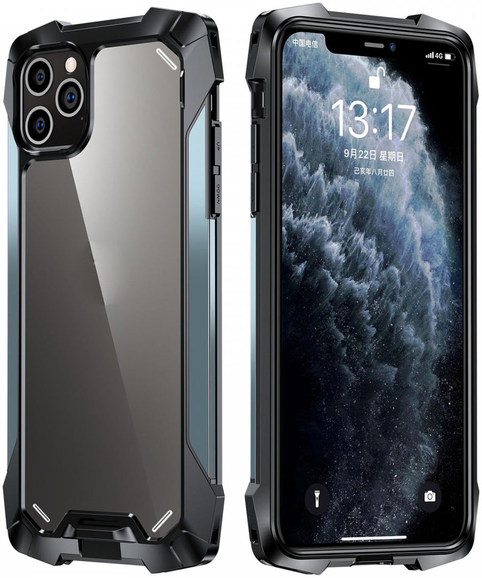 R-Just Metal Airbag Apple iPhone 13 Hoesje Schokbestendig Blauw afbeelding 7