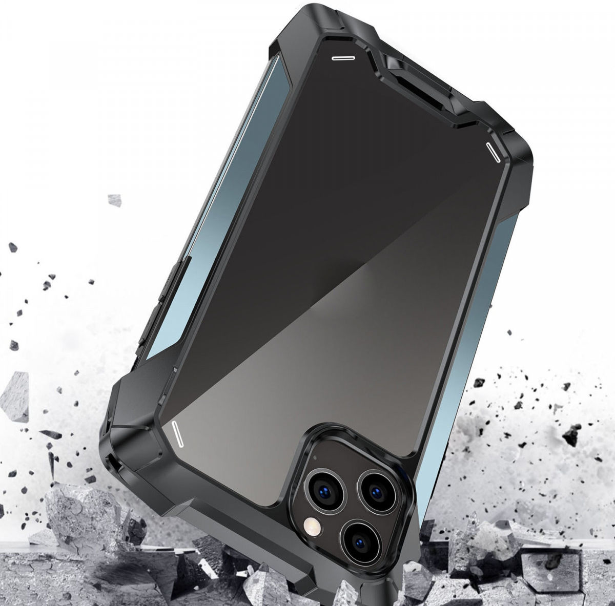 R-Just Metal Airbag Apple iPhone 13 Hoesje Schokbestendig Blauw afbeelding 8