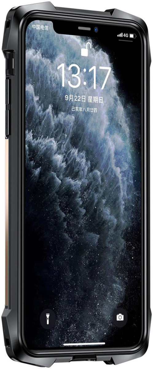 R-Just Metal Airbag iPhone 13 Pro Max Hoesje Schokbestendig Goud afbeelding 8