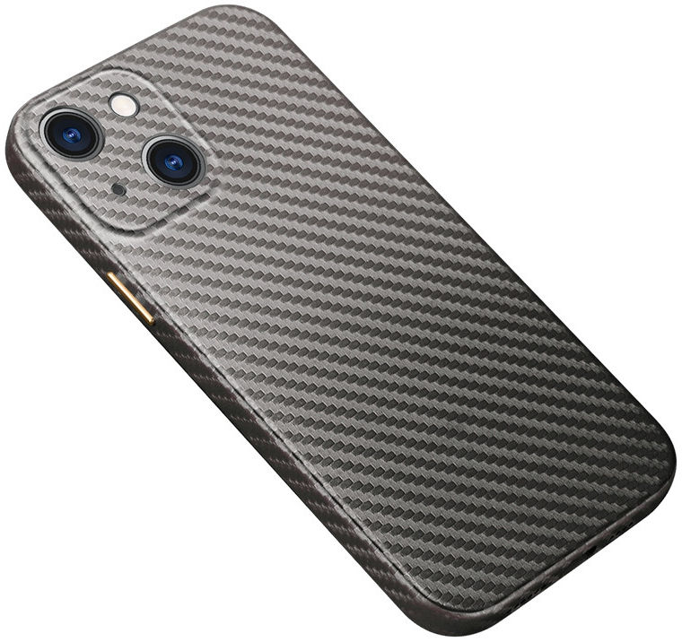 R-Just Carbon Fiber Apple iPhone 13 Mini Hoesje Back Cover Grijs afbeelding 1