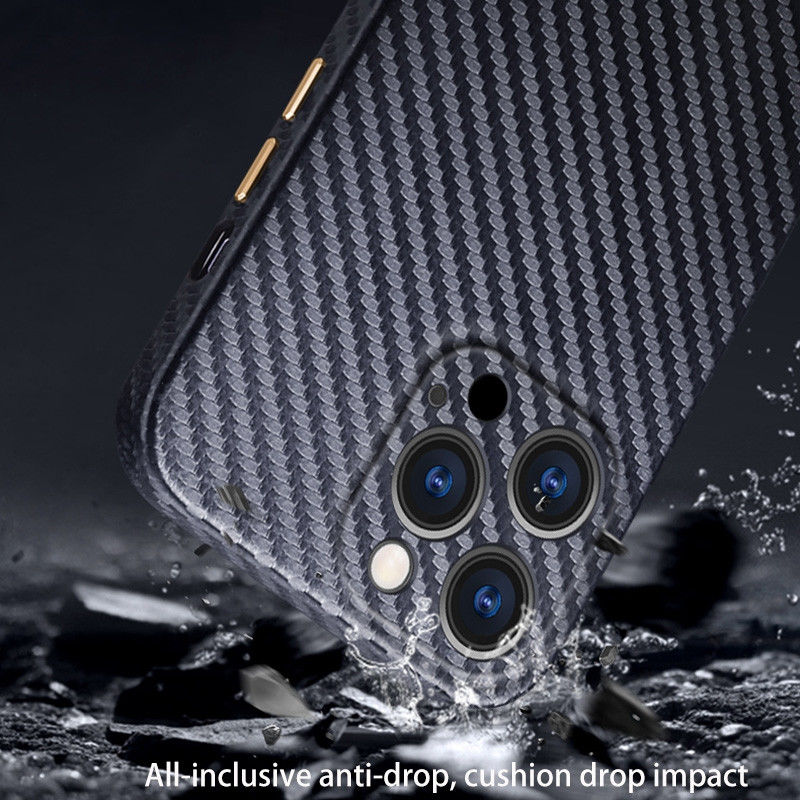 R-Just Carbon Fiber Apple iPhone 13 Mini Hoesje Back Cover Grijs afbeelding 4
