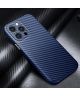 R-Just Carbon Fiber Apple iPhone 13 Pro Max Hoesje Back Cover Blauw