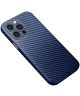 R-Just Carbon Fiber Apple iPhone 13 Pro Max Hoesje Back Cover Blauw