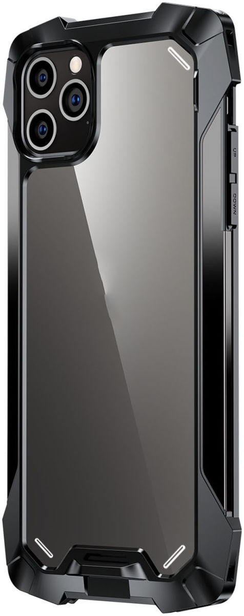 R-Just Metal Airbag Apple iPhone 12 Mini Hoesje Schokbestendig Zwart afbeelding 1