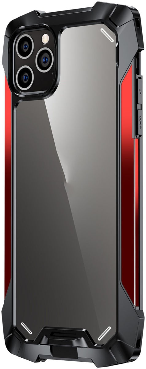 R-Just Metal Airbag Apple iPhone 12 Mini Hoesje Schokbestendig Rood afbeelding 1