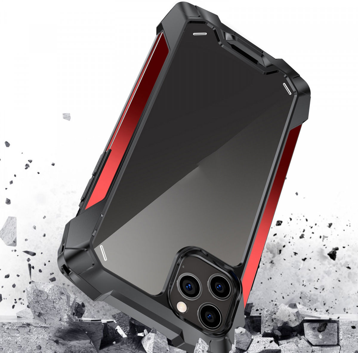 R-Just Metal Airbag Apple iPhone 12 Mini Hoesje Schokbestendig Rood afbeelding 5