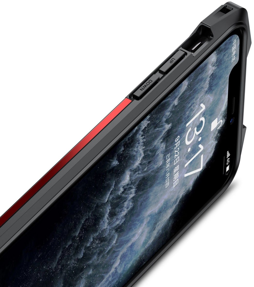 R-Just Metal Airbag Apple iPhone 12 Mini Hoesje Schokbestendig Rood afbeelding 7