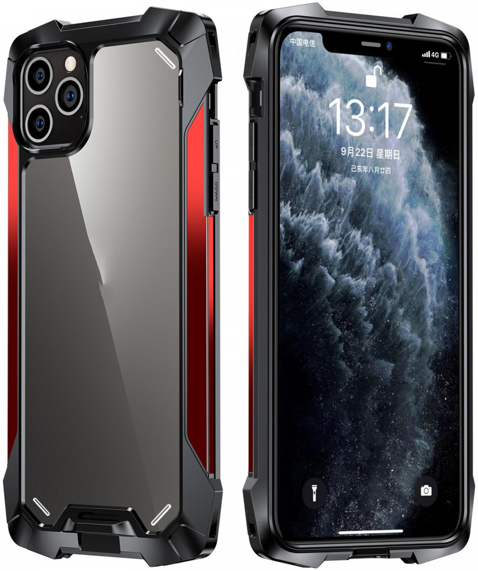 R-Just Metal Airbag Apple iPhone 12 Mini Hoesje Schokbestendig Rood afbeelding 9