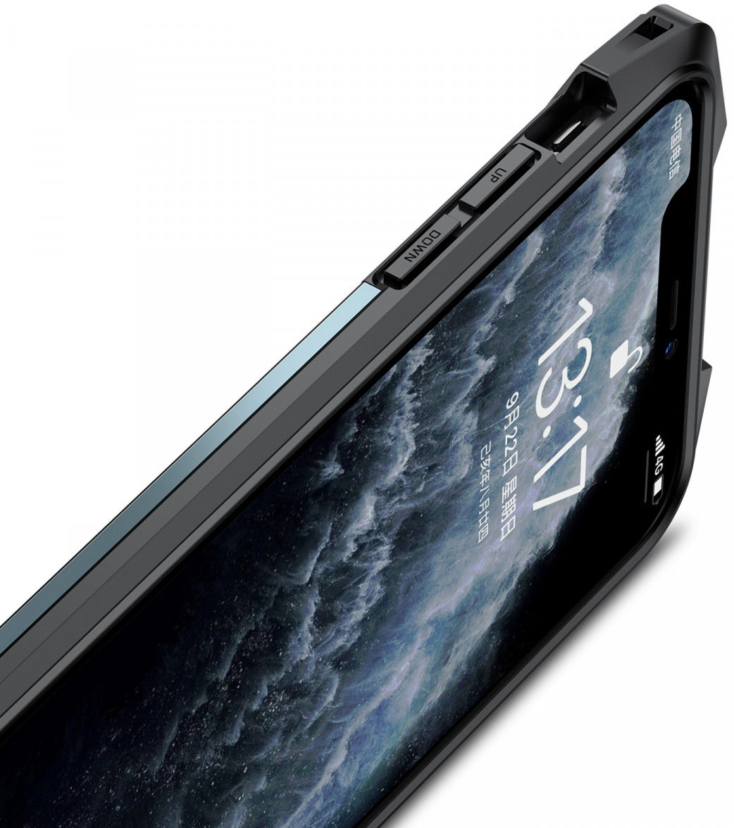 R-Just Metal Airbag Apple iPhone 12 Mini Hoesje Schokbestendig Blauw afbeelding 7