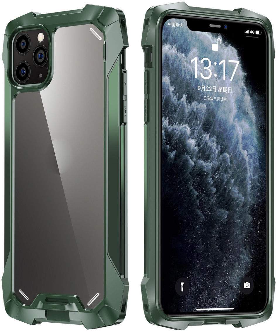 R-Just Metal Airbag iPhone 12 Pro Max Hoesje Schokbestendig Groen afbeelding 8