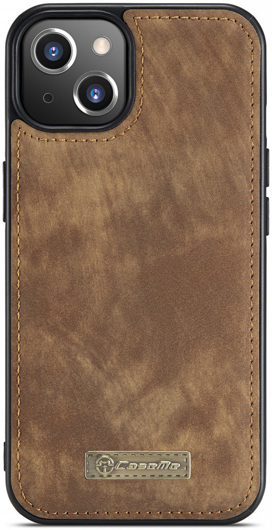 CaseMe 2-in-1 iPhone 13 Mini Hoesje Book Case met Back Cover Bruin afbeelding 6