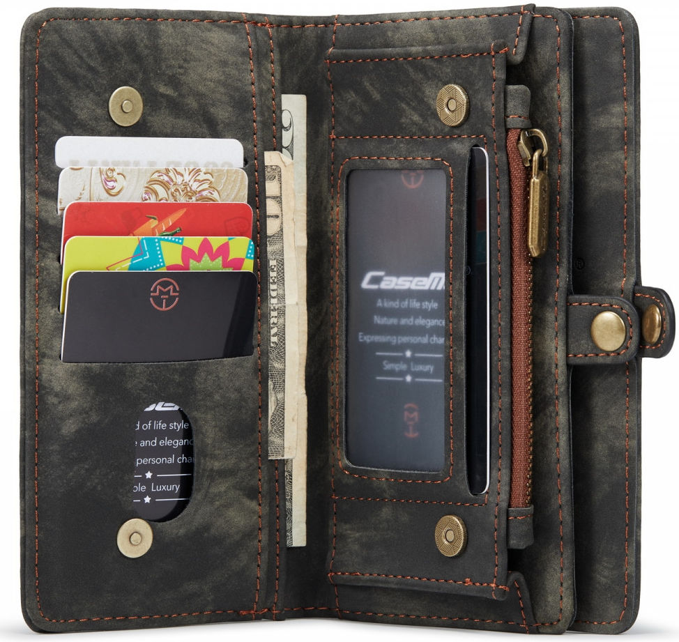CaseMe 2-in-1 Apple iPhone 13 Hoesje Book Case met Back Cover Zwart afbeelding 4
