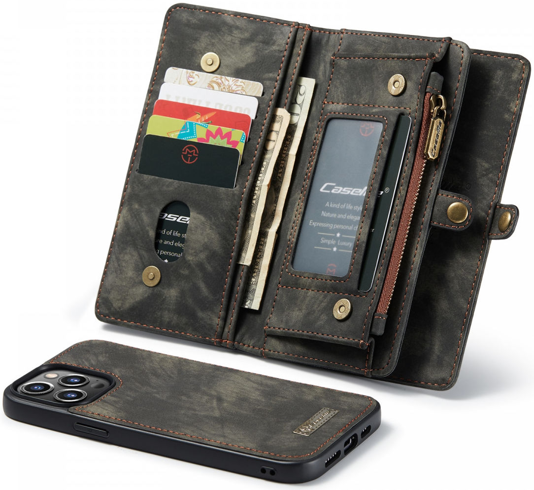 CaseMe 008 iPhone 13 Pro Max Hoesje Book Case met Back Cover Zwart afbeelding 2
