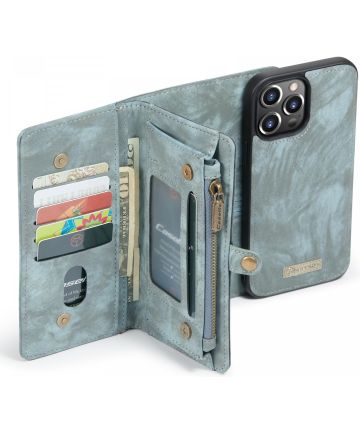 CaseMe 2-in-1 iPhone 13 Pro Max Hoesje Book Case met Back Cover Blauw Hoesjes
