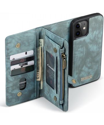 CaseMe 2-in-1 iPhone 12 Mini Hoesje Book Case met Back Cover Blauw Hoesjes