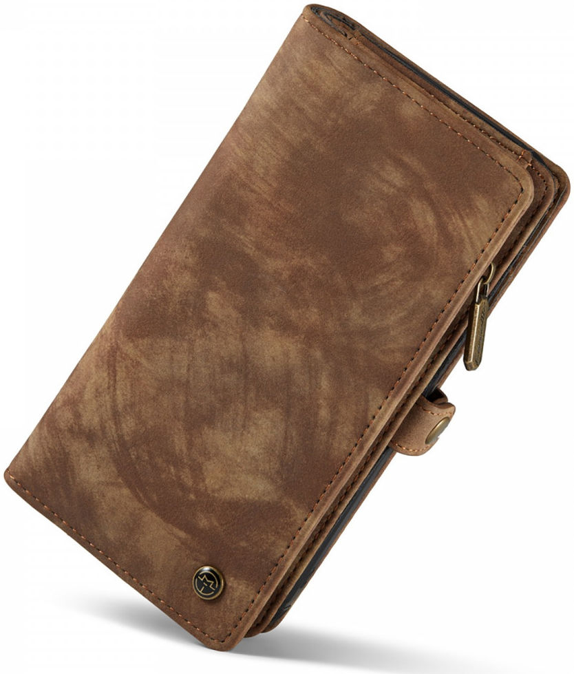 CaseMe 2-in-1 iPhone 12 Mini Hoesje Book Case met Back Cover Bruin afbeelding 6