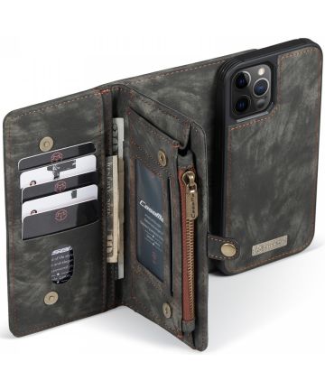 CaseMe 2-in-1 iPhone 12 Pro Max Hoesje Book Case met Back Cover Zwart Hoesjes