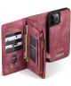 CaseMe 2-in-1 iPhone 12 Pro Max Hoesje Book Case met Back Cover Rood