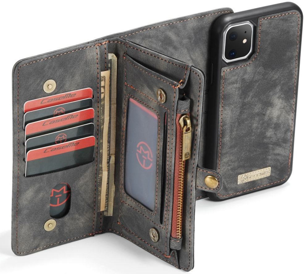 CaseMe 008 Apple iPhone 11 Hoesje Book Case met Back Cover Zwart afbeelding 1
