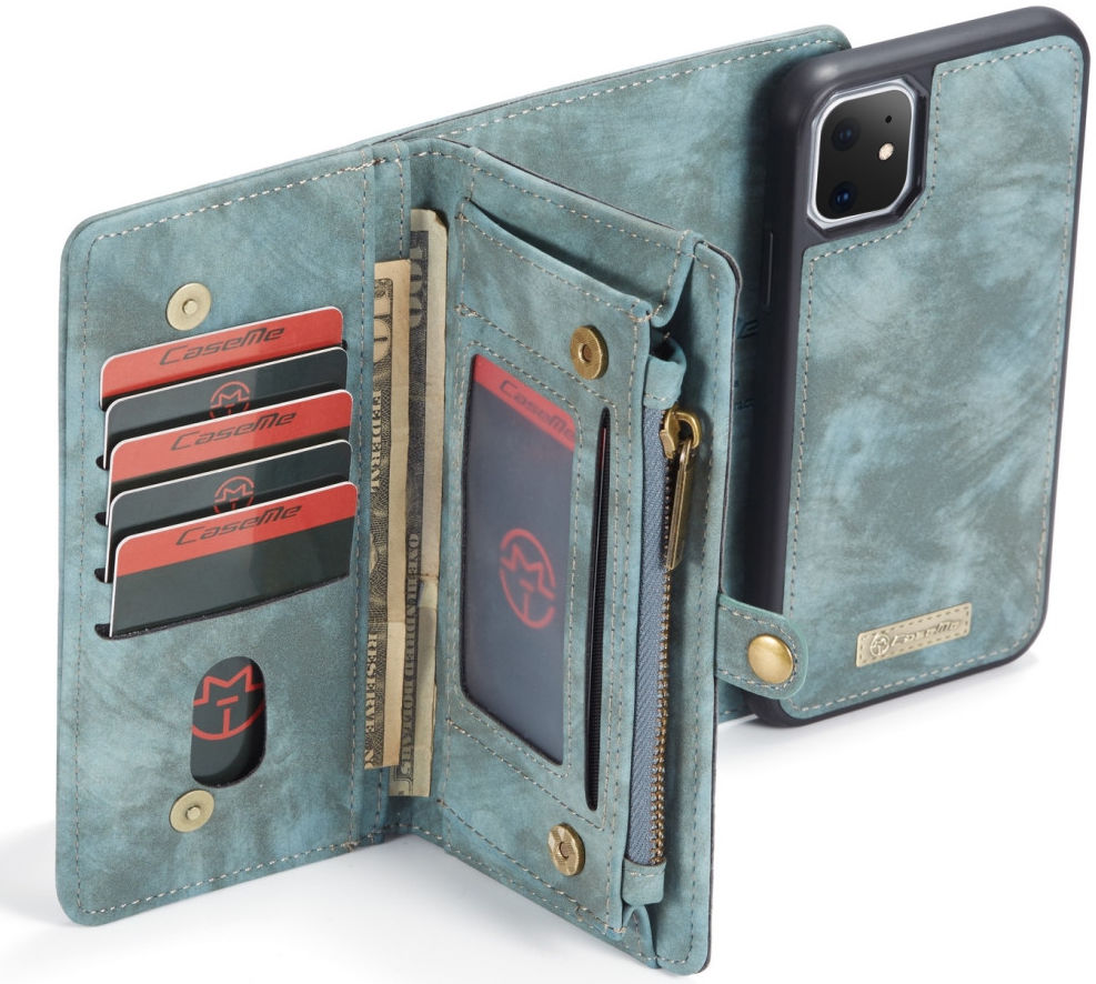 CaseMe 008 Apple iPhone 11 Hoesje Book Case met Back Cover Blauw afbeelding 1
