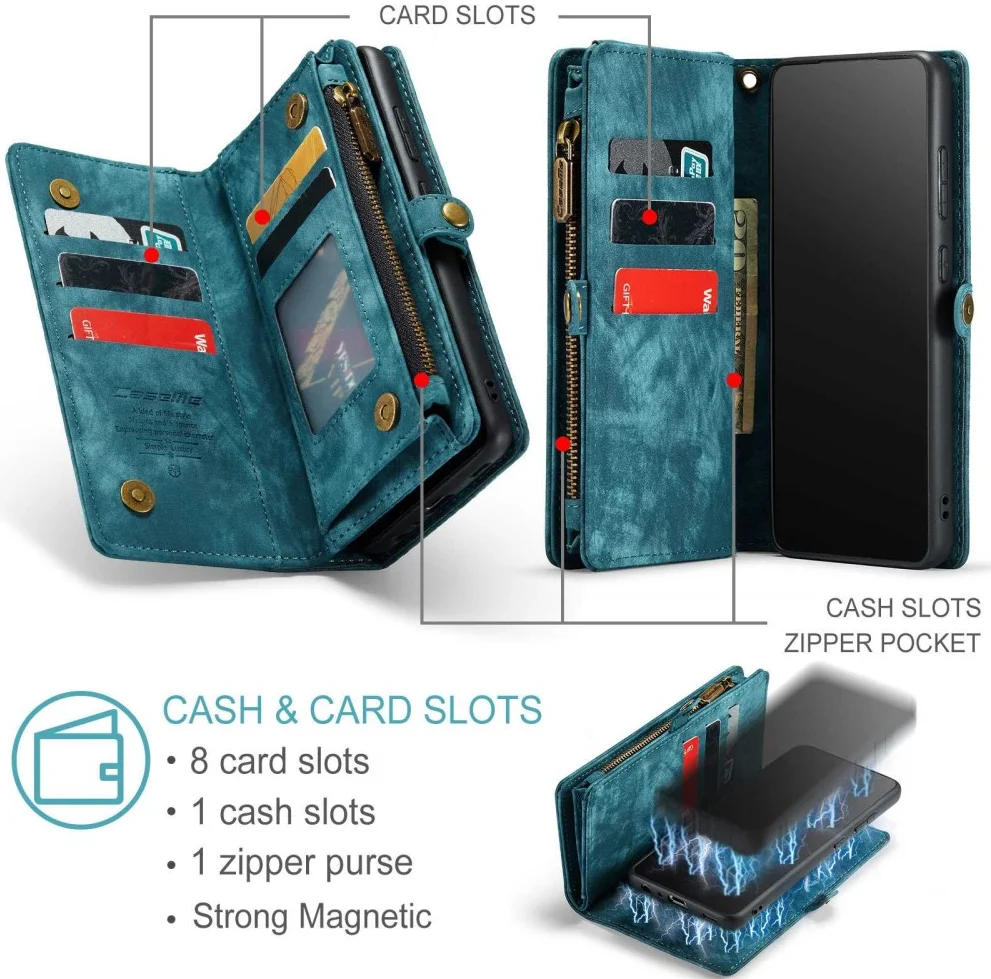 CaseMe 008 Samsung A52  A52S Hoesje Book Case en Back Cover Blauw afbeelding 8