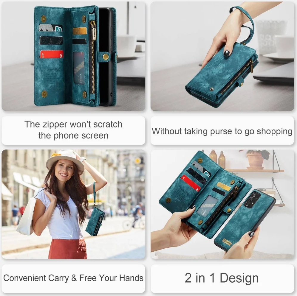 CaseMe 008 Samsung A52  A52S Hoesje Book Case en Back Cover Blauw afbeelding 9