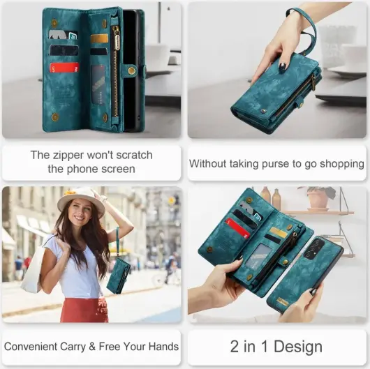 CaseMe 008 Samsung A52  A52S Hoesje Book Case en Back Cover Blauw afbeelding 9