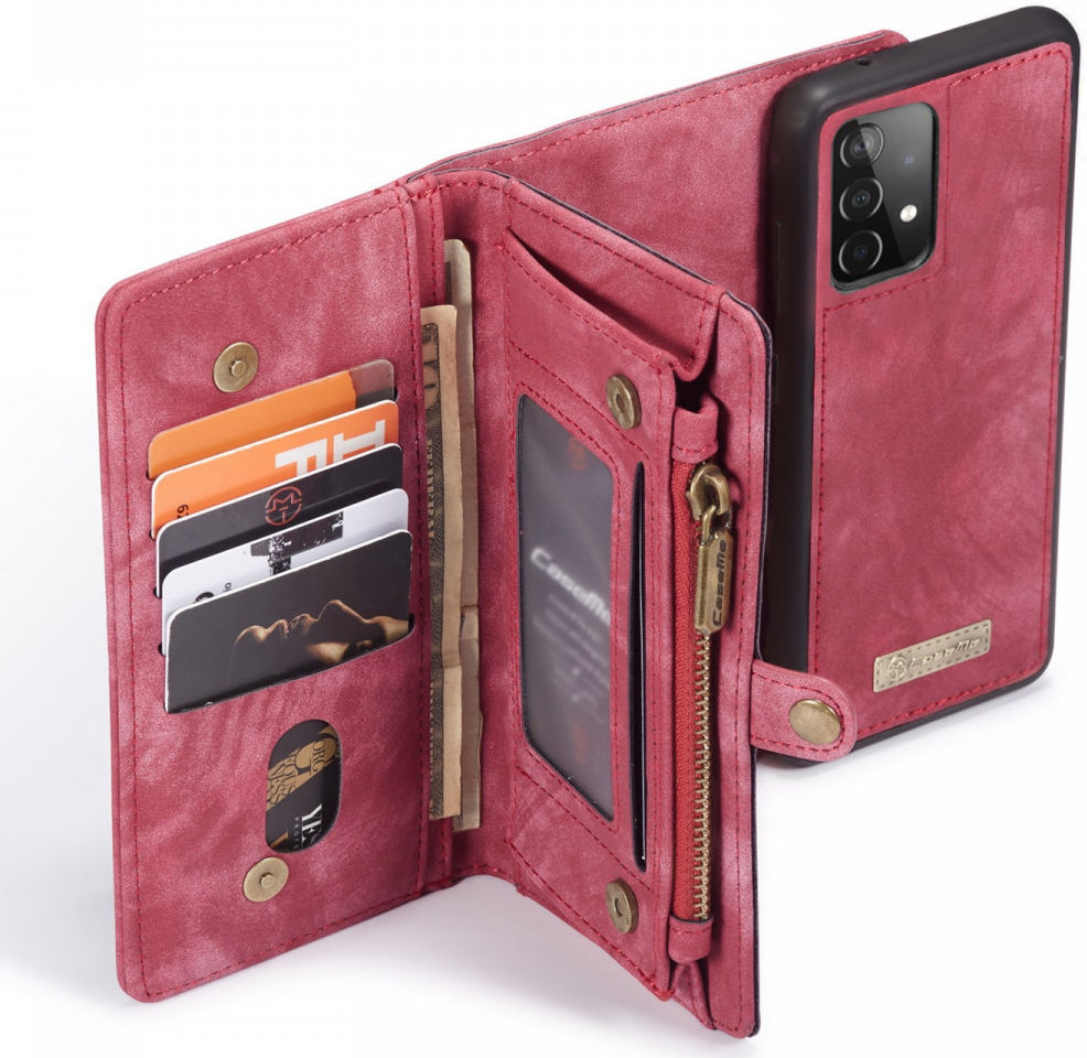 CaseMe 008 Samsung A52  A52S Hoesje Book Case en Back Cover Rood afbeelding 1