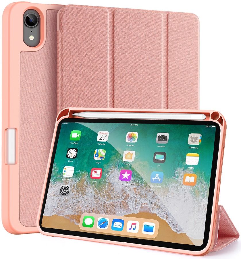 Dux Ducis Domo Apple iPad Mini 6 Hoes Tri-Fold Book Case Roze afbeelding 1