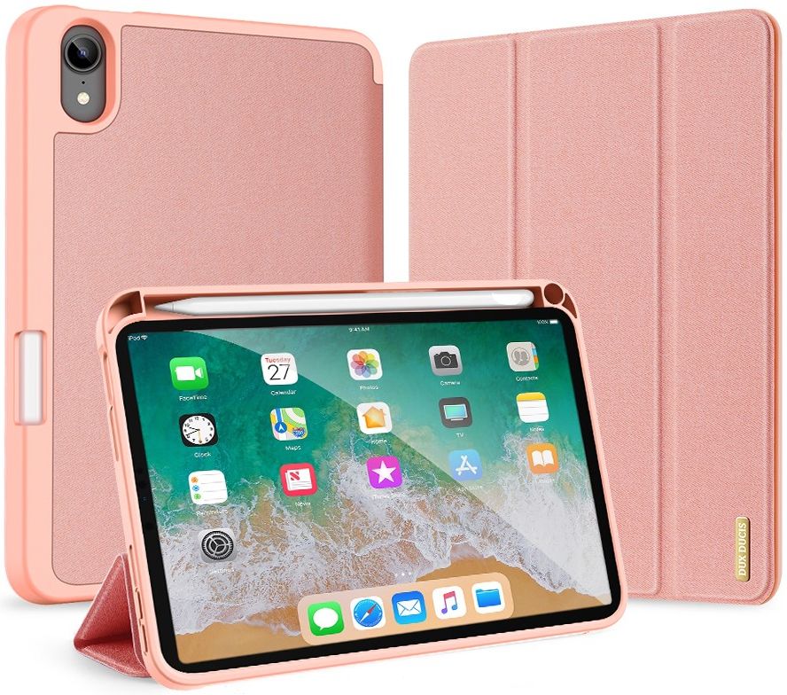 Dux Ducis Domo Apple iPad Mini 6 Hoes Tri-Fold Book Case Roze afbeelding 2