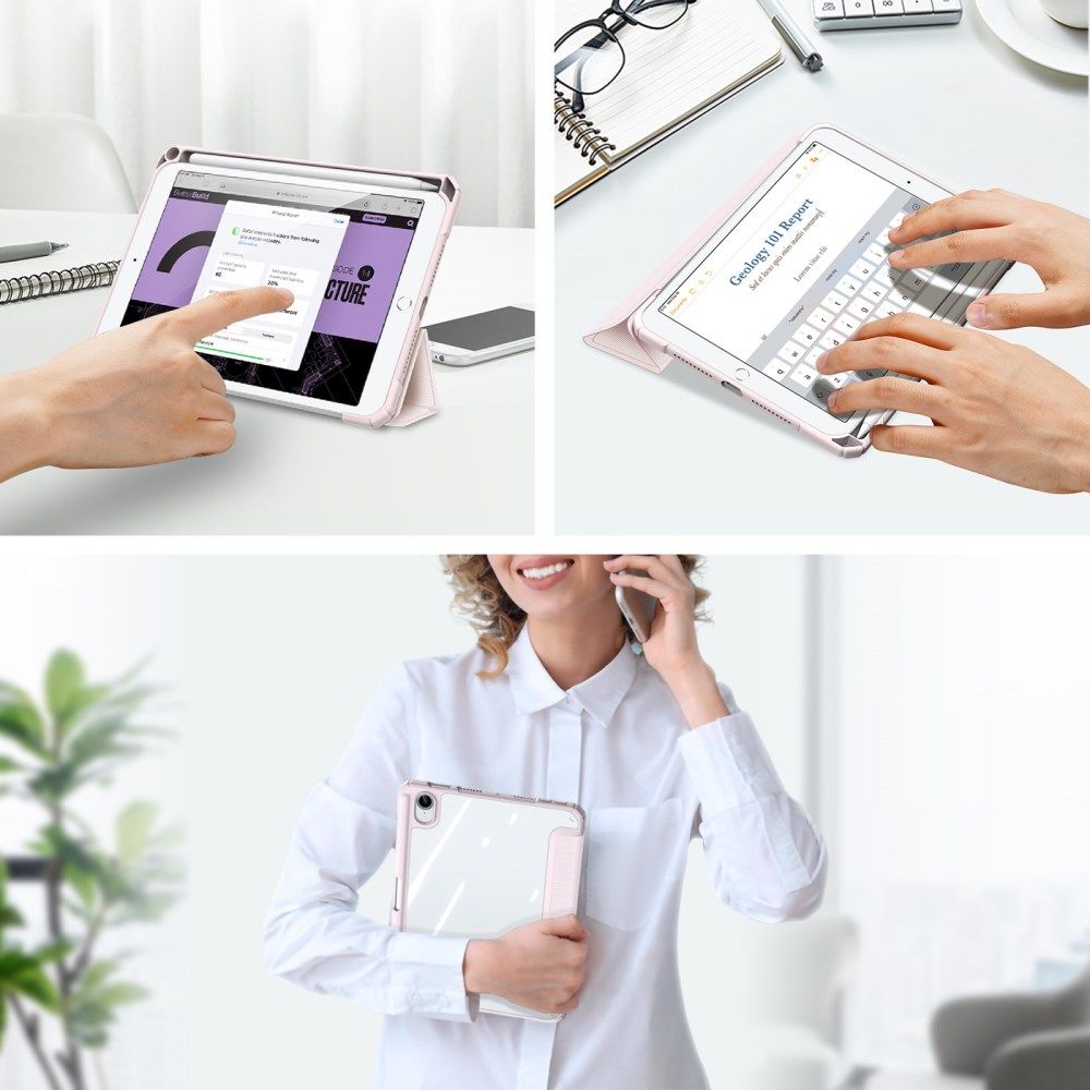 Dux Ducis Toby Apple iPad Mini 7/6 Hoes Tri-Fold Book Case Roze afbeelding 6