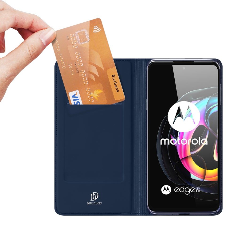Dux Ducis Skin Pro Motorola Edge 20 Lite Hoesje Wallet Book Case Blauw afbeelding 2