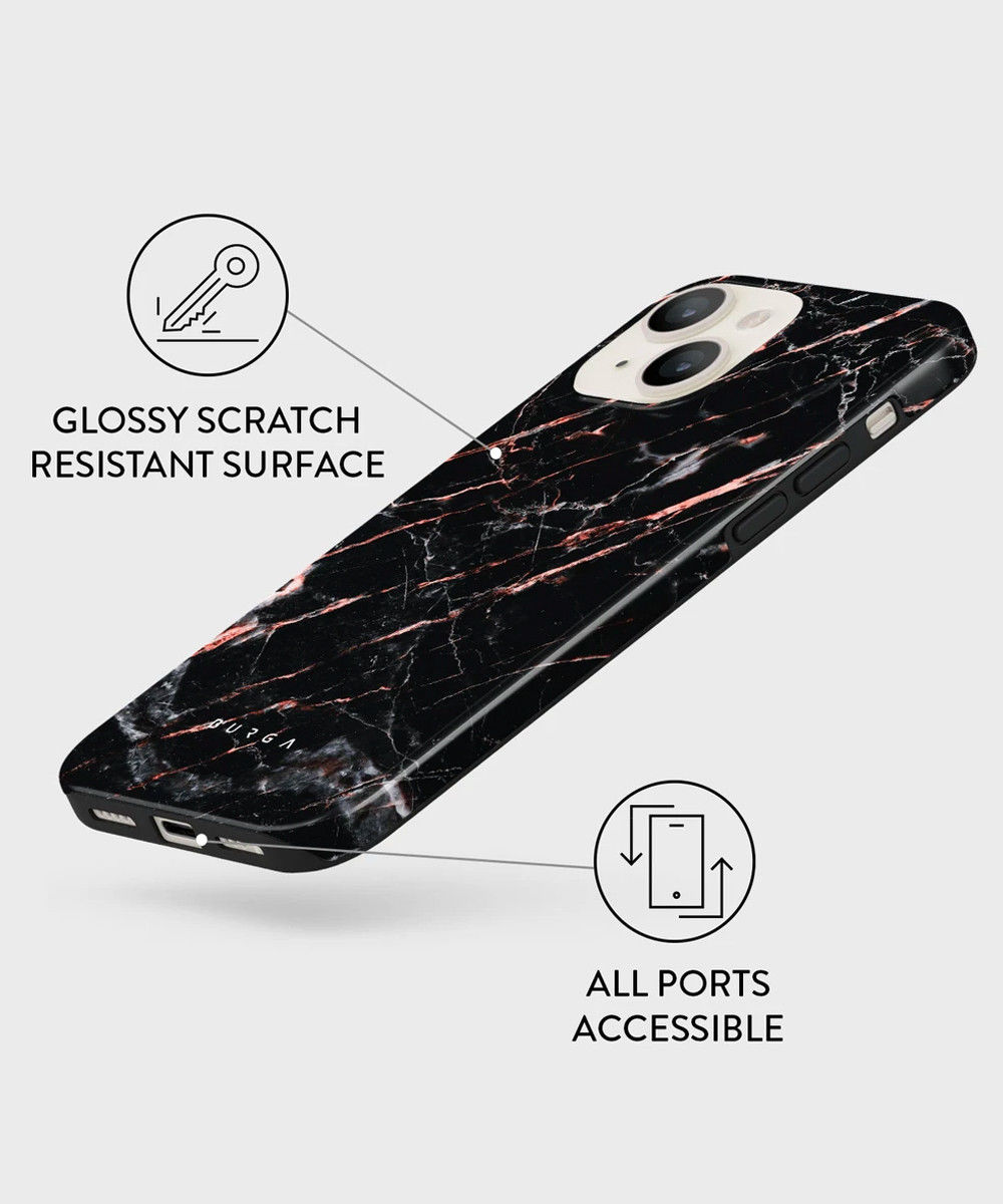 Burga Tough Case Apple iPhone 13 Hoesje Rose Gold Marble Print afbeelding 6