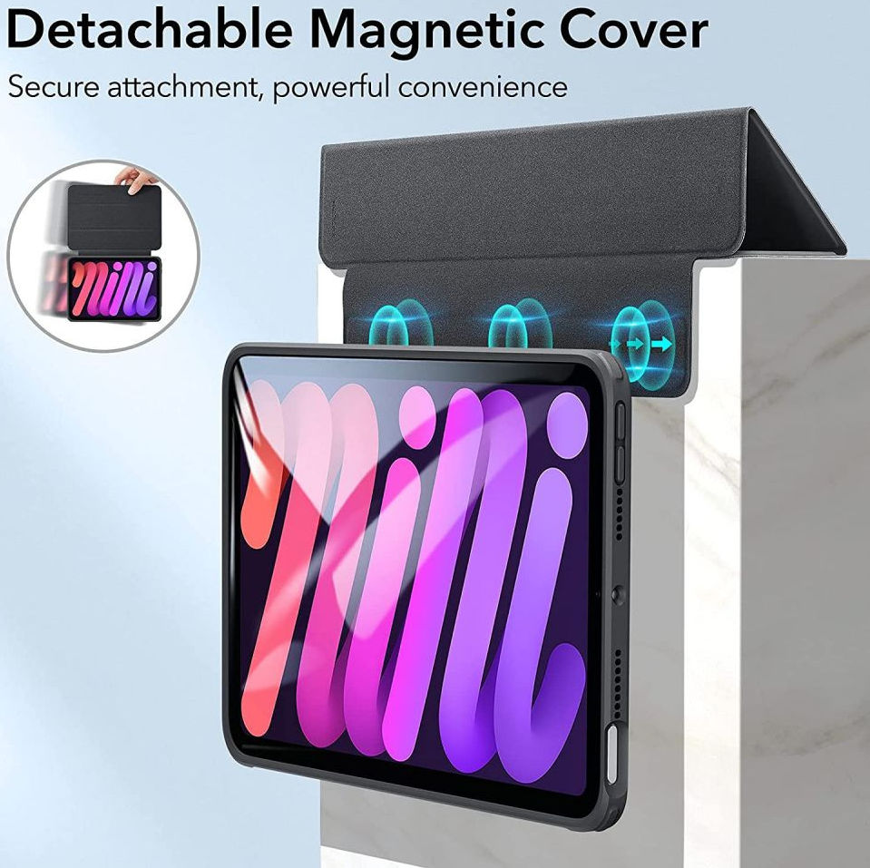 ESR Rebound Hybrid Apple iPad Mini 6 Hoes Tri-Fold Book Case Zwart afbeelding 3