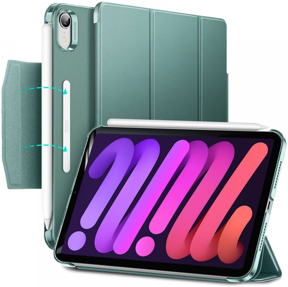 ESR Ascend Apple iPad Mini 6 Hoes Tri-Fold Book Case Donker Groen afbeelding 1