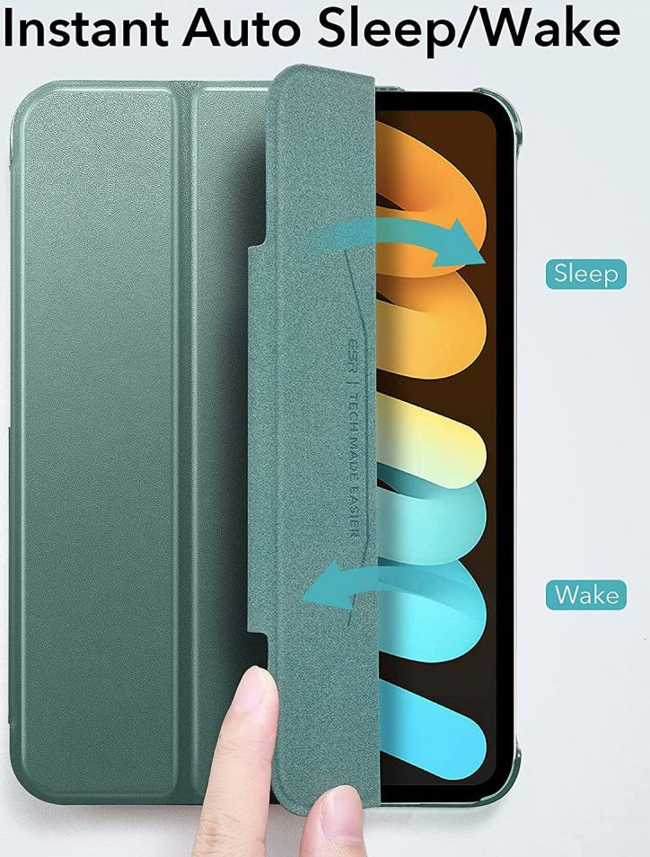 ESR Ascend Apple iPad Mini 6 Hoes Tri-Fold Book Case Donker Groen afbeelding 2