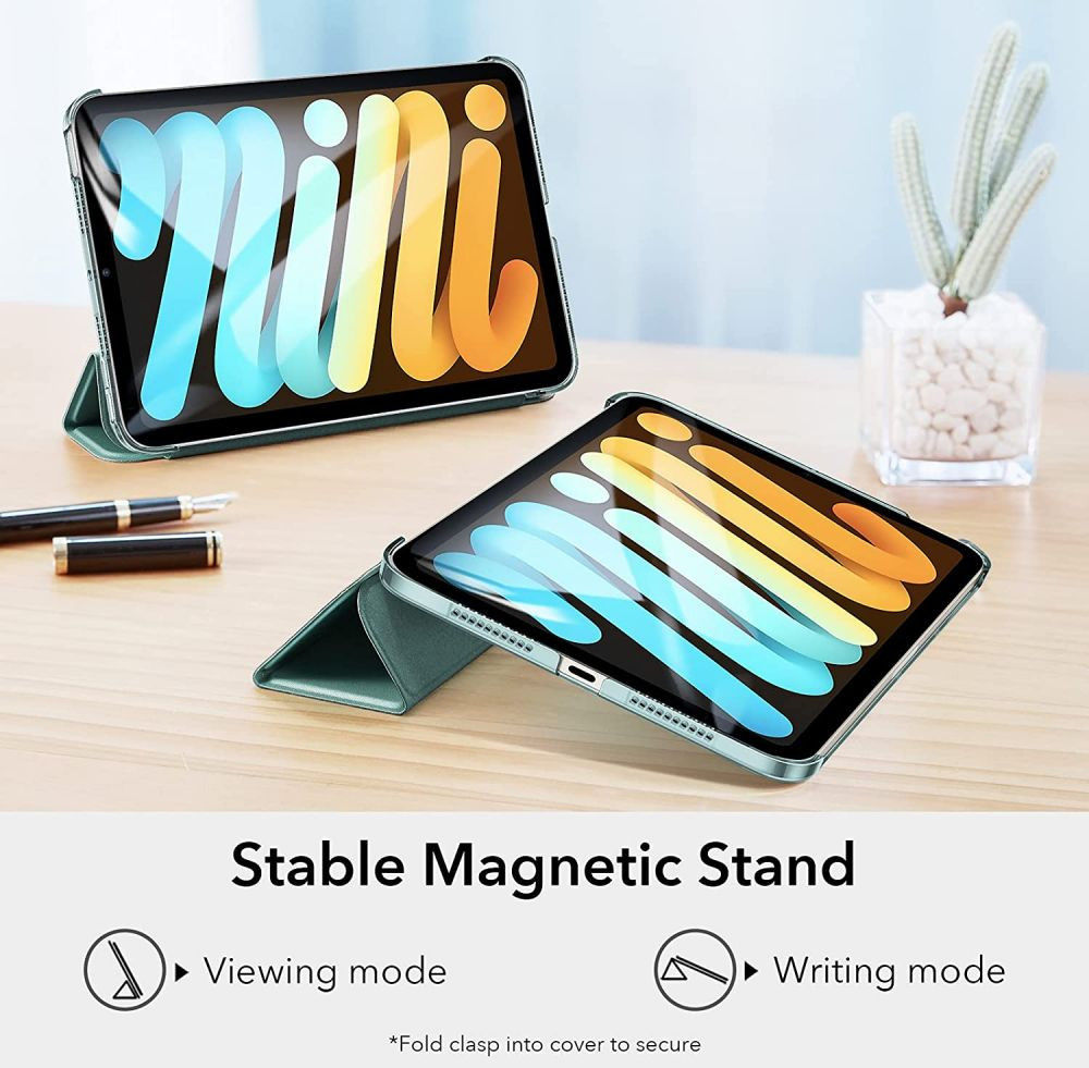 ESR Ascend Apple iPad Mini 6 Hoes Tri-Fold Book Case Donker Groen afbeelding 5